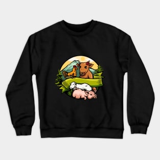 Animal Husbandry Illustration Crewneck Sweatshirt